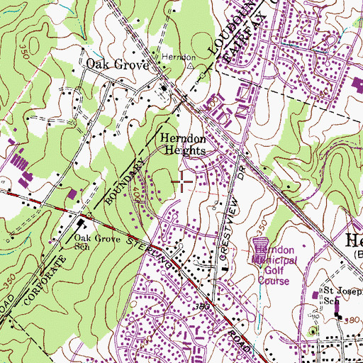 Topographic Map of Cutter Mill Park, VA