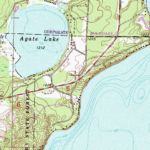 Topographic Map of Birch Bay Golf Club, MN