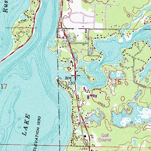 Topographic Map of Crosslake Area Historical Society / Historical Log Village, MN