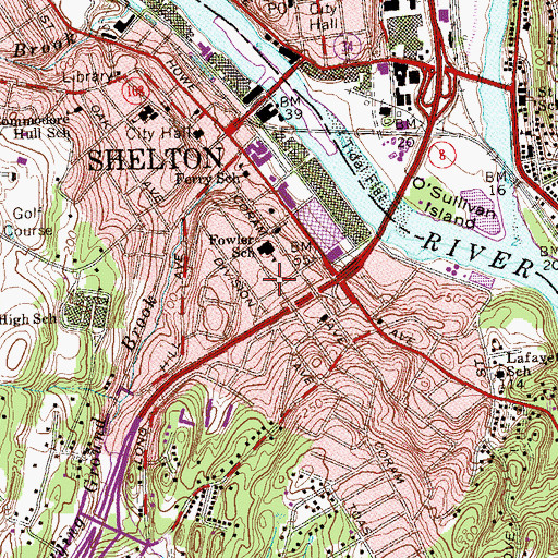 Topographic Map of Fowler School, CT