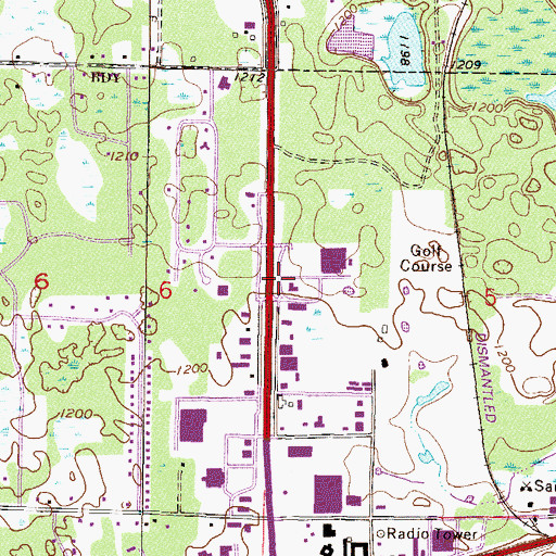 Topographic Map of Rapids River Lodge and Waterpark, MN