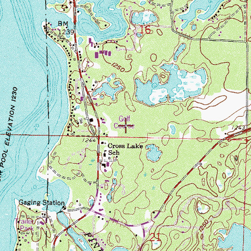 Topographic Map of Crossroads Golf Course, MN