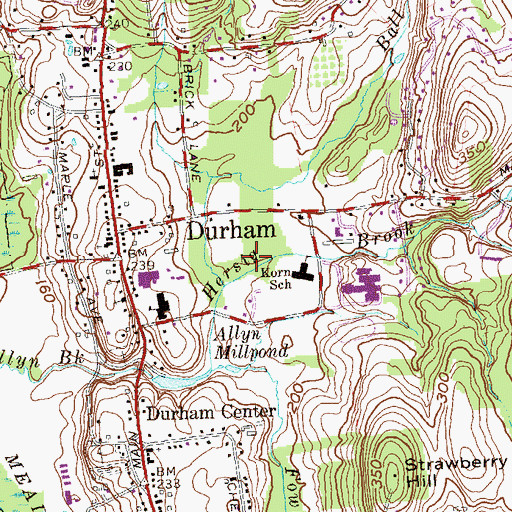 Topographic Map of Fowley Brook, CT