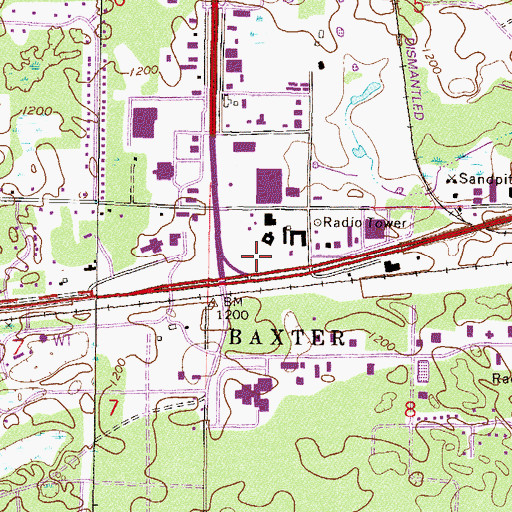 Topographic Map of Paul Bunyan Amusement Center, MN