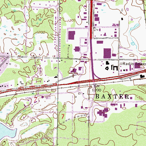 Topographic Map of First Baptist Church, MN