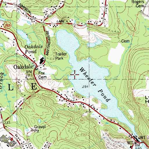 Topographic Map of Fox Brook, CT