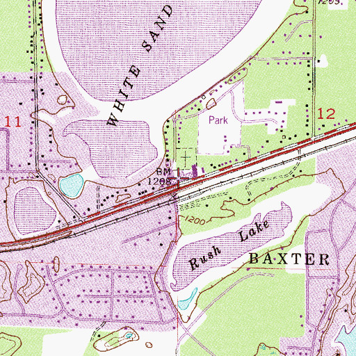 Topographic Map of Baxter Elementary School, MN
