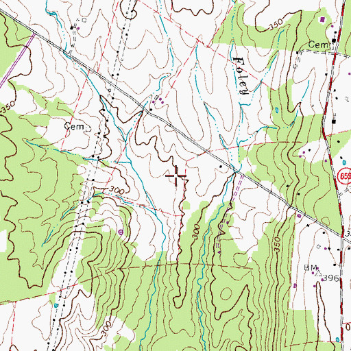 Topographic Map of Pinebrook Elementary School, VA