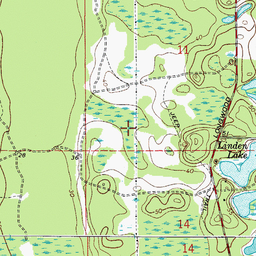 Topographic Map of Alaqua Lakes, FL