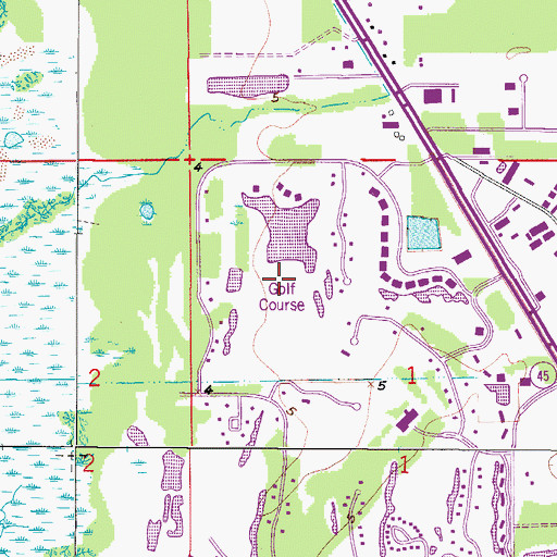Topographic Map of The Forest Country Club, FL