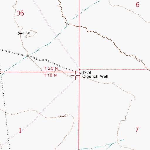 Topographic Map of Clounch Well, AZ