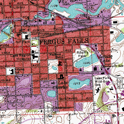 Topographic Map of Lutheran Brethern Homes, MN