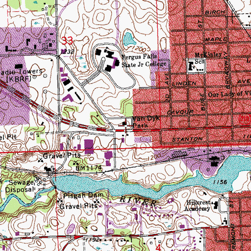 Topographic Map of Otter Tail County Historical Society Museum, MN