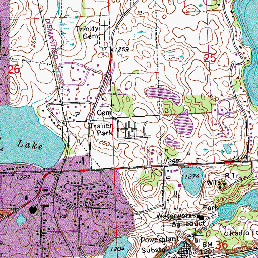 Topographic Map of Lakeview Estates, MN