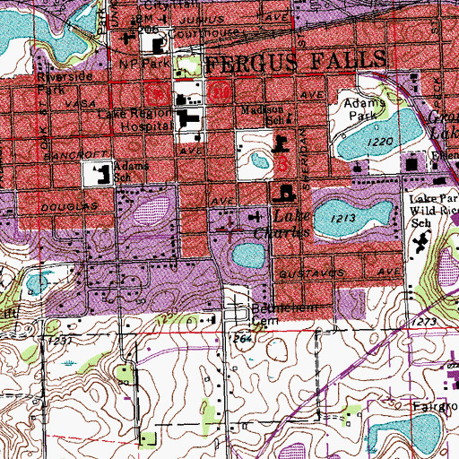 Topographic Map of Green Acres Mobile Park, MN