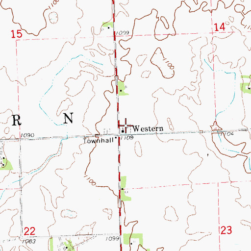 Topographic Map of Western Presbyterian Cemetery, MN