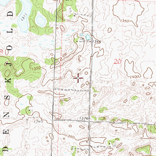Topographic Map of Evangelical Lutheran Rolling Prairie Congregational Cemetery, MN