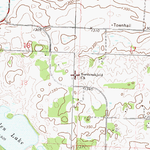 Topographic Map of Free Lutheran Cemetery, MN
