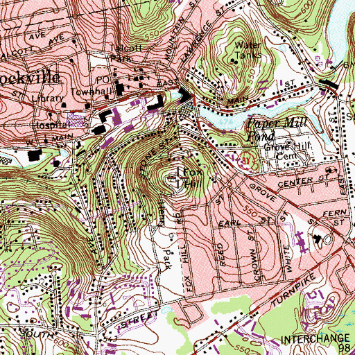 Topographic Map of Fox Hill, CT