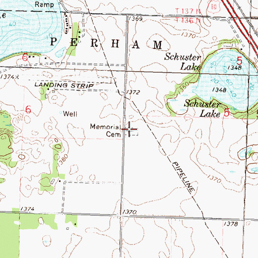 Topographic Map of Memorial Cemetery, MN