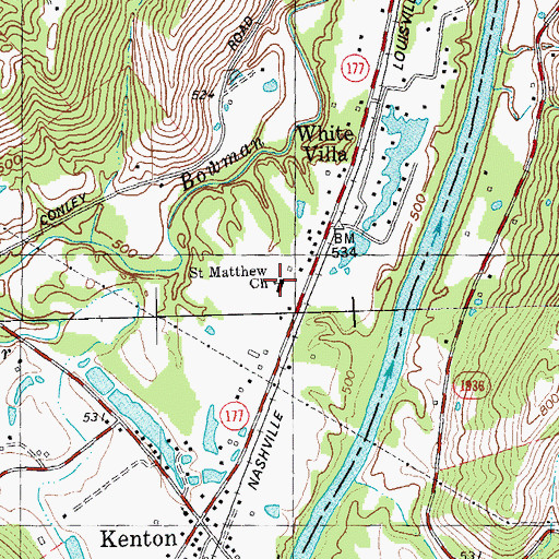 Topographic Map of Saint Matthew Church, KY