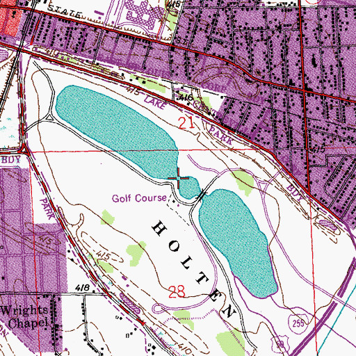 Topographic Map of Whispering Willow Lake, IL