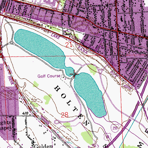 Topographic Map of Whispering Willow Lake Bridge, IL