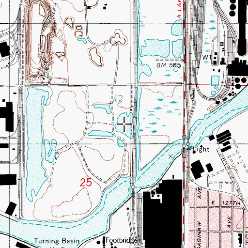 Topographic Map of Gun Club Ponds, IL