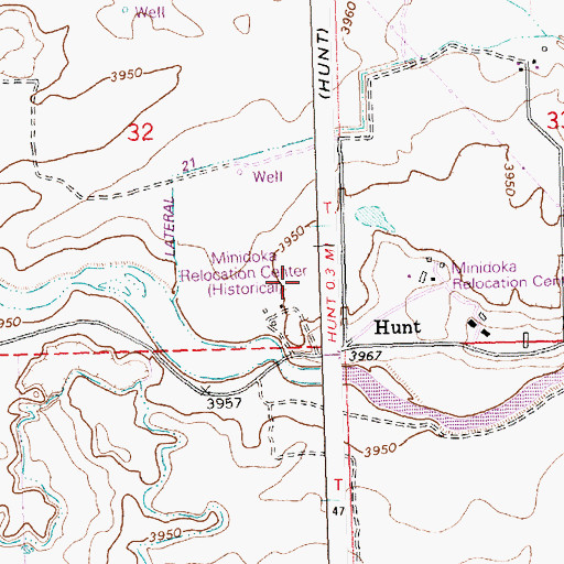 Topographic Map of Minidoka Internment National Monument, ID