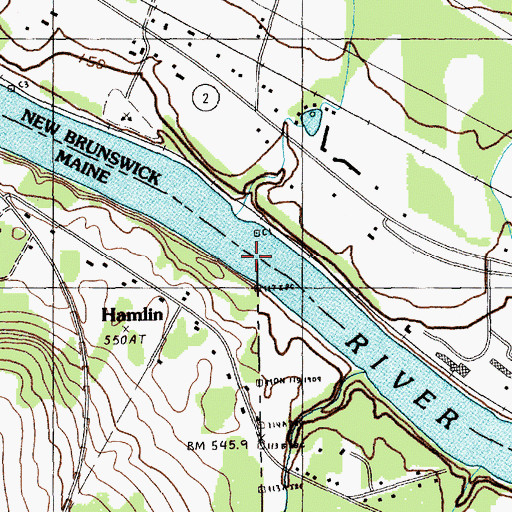 Topographic Map of Upper Saint John River Valley, ME