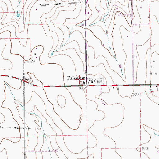 Topographic Map of New Fairview, TX