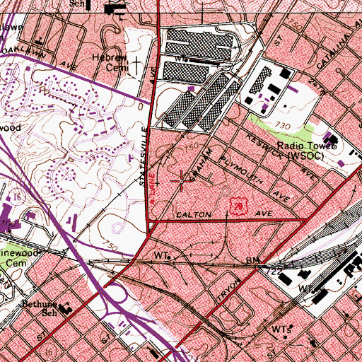 Topographic Map of Morningside at Graham Alternative School, NC