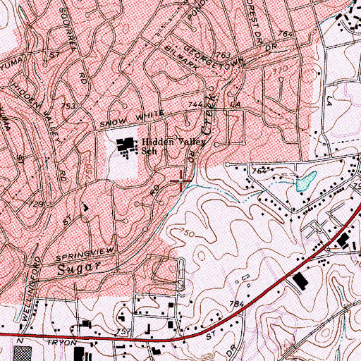 Topographic Map of Martin Luther King Junior Middle School, NC