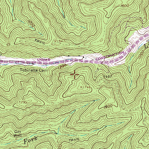 Topographic Map of Tug Hardee District, WV
