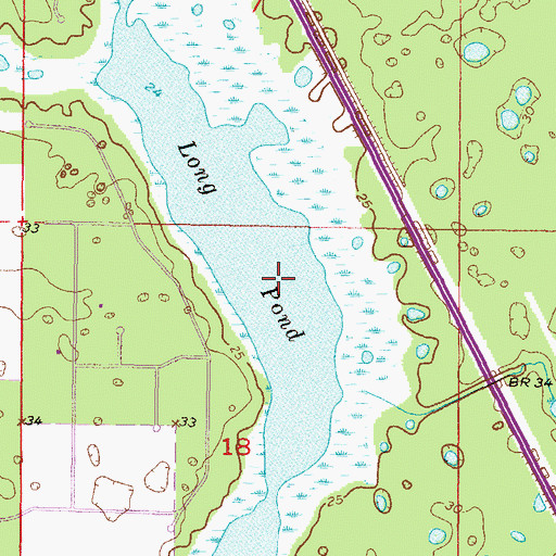 Topographic Map of Long Pond, FL