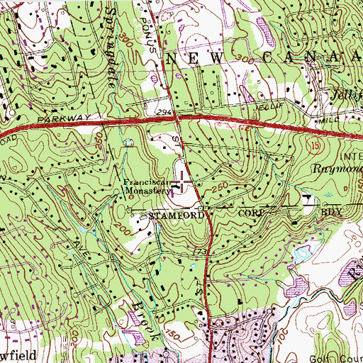 Topographic Map of Franciscan Monastery, CT