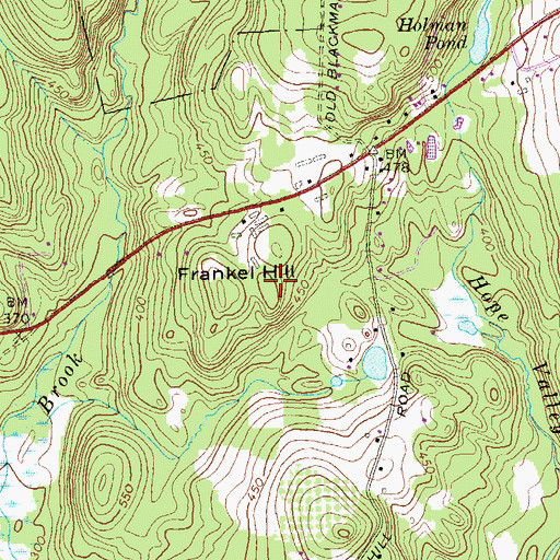Topographic Map of Frankel Hill, CT