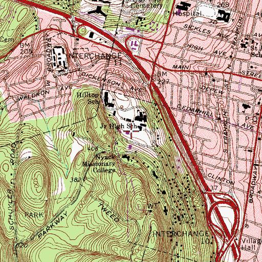 Topographic Map of Bowman Gymnasium, NY