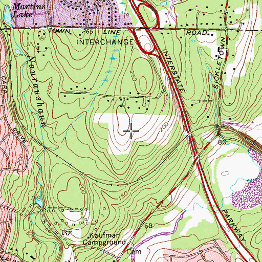 Topographic Map of Manhattan Woods Golf Course, NY