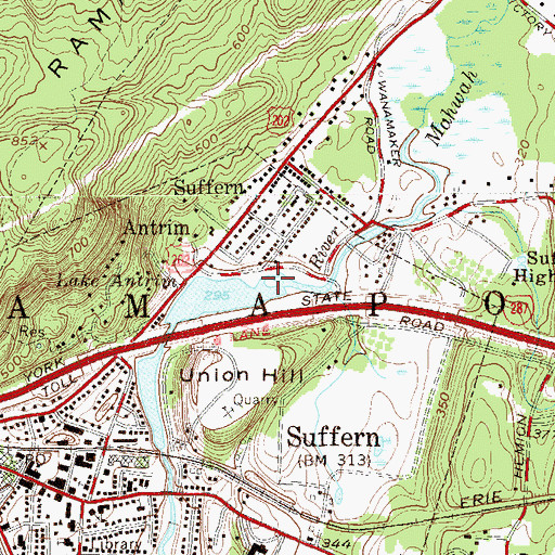 Topographic Map of Memorial Park, NY