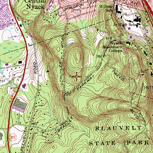 Topographic Map of Schuyler Town Park, NY