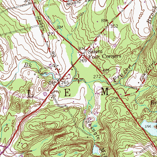 Topographic Map of Fraser Brook, CT