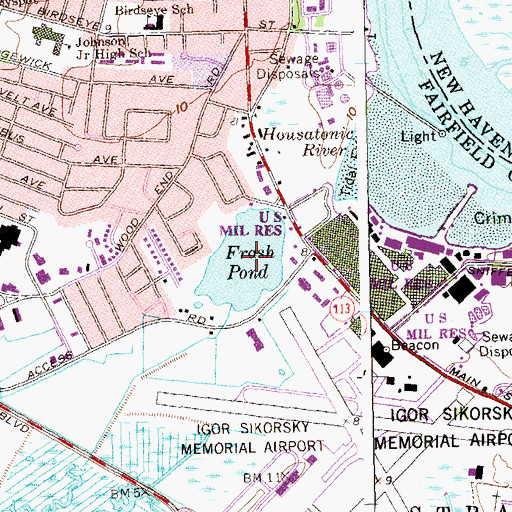 Topographic Map of Frash Pond, CT