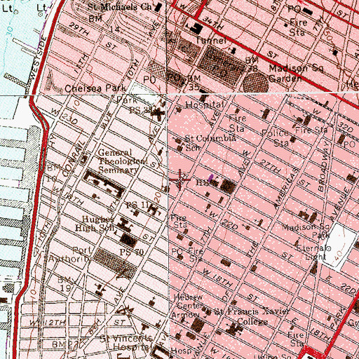 Topographic Map of Grand Opera House, NY