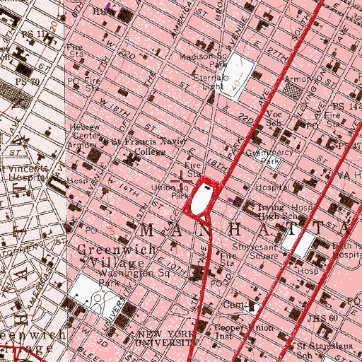 Topographic Map of Margaret Louisa Home YWCA, NY
