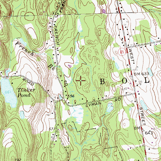 Topographic Map of French Brook, CT
