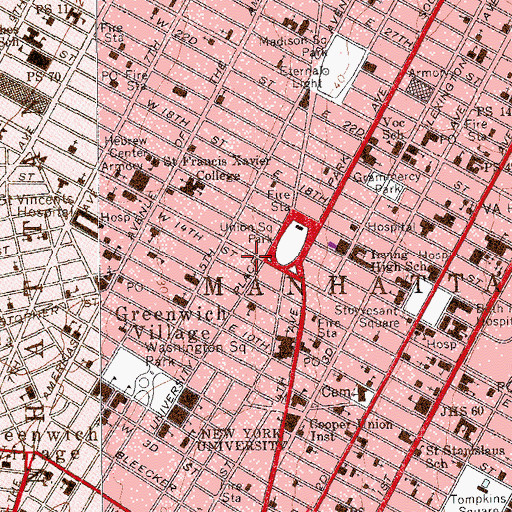 Topographic Map of Lincoln Building, NY