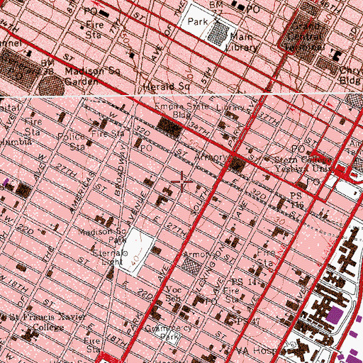 Topographic Map of Colony Club (historical), NY