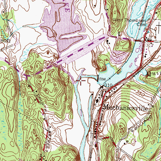 Topographic Map of French River, CT