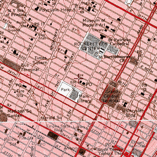 Topographic Map of Army and Navy Club of America, NY